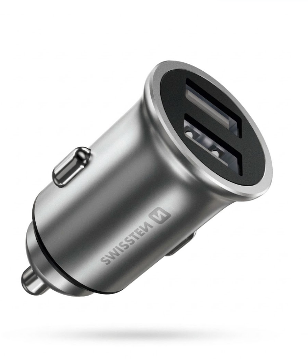 Swissten Duo Charge: Rychlá kovová nabíječka pro 2 telefony