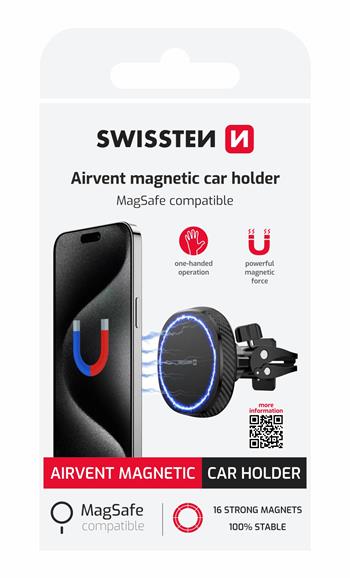 Levně swissten Magnetický Držák Do Ventilace Auta Magstick Compact(kompatibilní S Magsafe)
