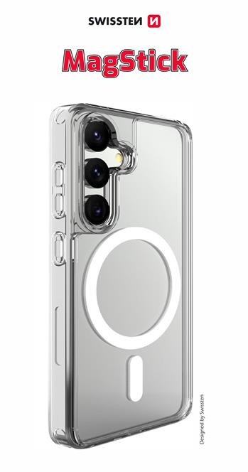 Levně Pouzdro Swissten Clear Jelly MagStick Pro pro Samsung Galaxy S24 FE 5G – transparentní