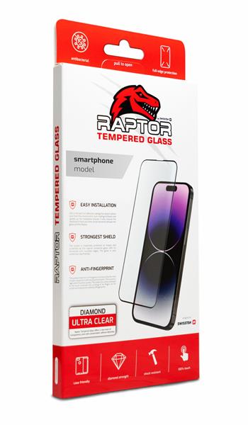 Swissten Raptor Diamond Ultra Clear 3D temperované sklo pro Apple iPhone 17 Pro – černé
