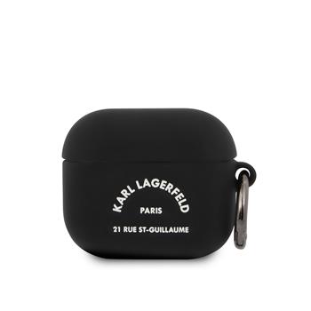 Levně Karl Lagerfeld Rue St Guillaume Silikonové Pouzdro pro Airpods 3 Black