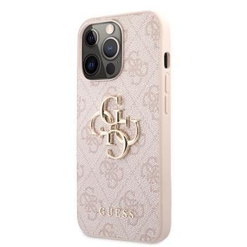Levně Guess PU 4G Metal Logo Zadní Kryt pro iPhone 13 Pro Pink