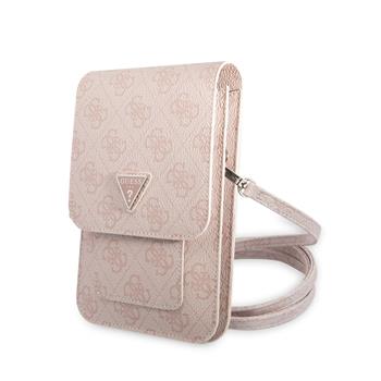 Levně Guess PU 4G Triangle Logo Taška na Telefon Pink
