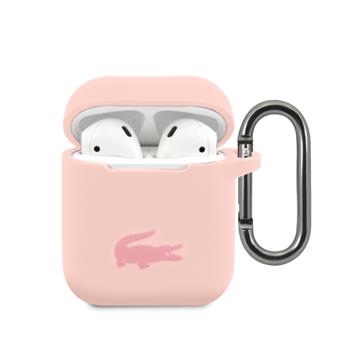 Levně Lacoste Liquid Silicone Glossy Printing Logo Pouzdro pro Airpods 1/2 Pink