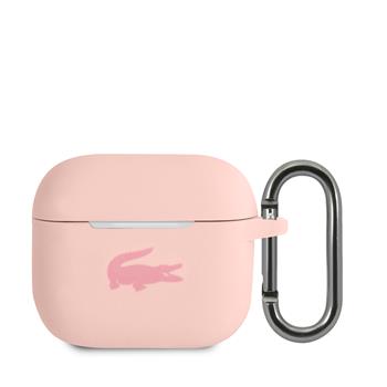 Levně Lacoste Liquid Silicone Glossy Printing Logo Pouzdro pro Airpods 3 Pink