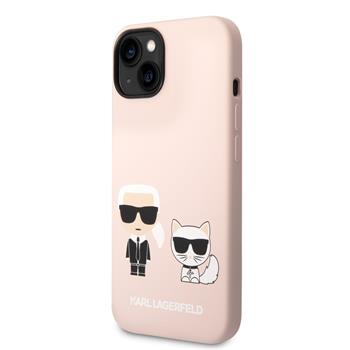 Levně Karl Lagerfeld MagSafe Kompatibilní Kryt Liquid Silicone Karl and Choupette pro iPhone 14 Plus Pink