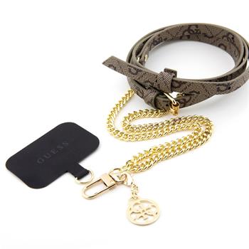 Levně Guess Crossbody Popruh PU 4G Chain with Charm Gold/Brown