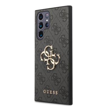 Levně Guess PU 4G Metal Logo Zadní Kryt pro Samsung Galaxy S23 Ultra Grey