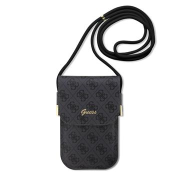 Levně Guess PU 4G Metal Logo Script Taška na Telefon Black