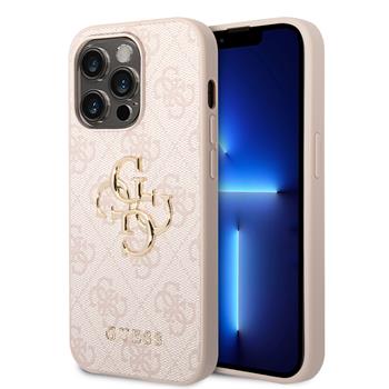 Guess PU 4G Metal Logo kryt iPhone 15 Pro Max růžový