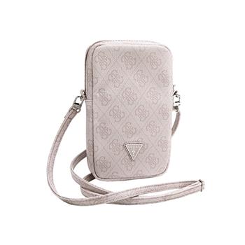 Guess PU 4G Triangle Logo Wallet Phone Bag Zipper růžový