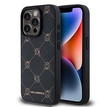 Karl Lagerfeld PU Karl Heads Pattern Magsafe zadní kryt pro iPhone 15 Pro Max černý
