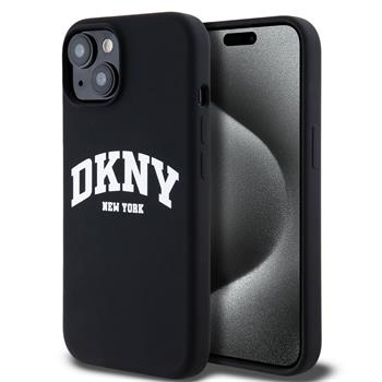 DKNY Liquid Silicone Arch Logo MagSafe kryt iPhone 15 černý