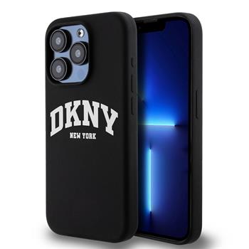 Levně DKNY Liquid Silicone Arch Logo MagSafe Zadní Kryt pro iPhone 15 Pro Black