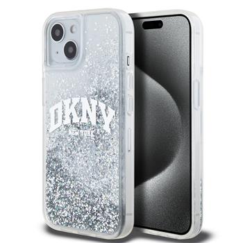 DKNY Liquid Glitter Arch Logo kryt iPhone 15 čirý