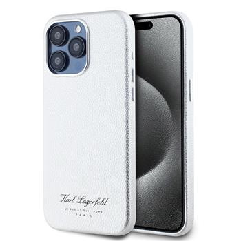 Levně Karl Lagerfeld Grained PU Hotel RSG Zadní Kryt pro iPhone 15 Pro Max Grey