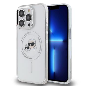 Karl Lagerfeld IML K&CH Heads Metal Frame MagSafe kryt iPhone 15 Pro čirý