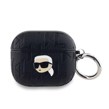 Levně Karl Lagerfeld PU Embossed Karl Head Pouzdro pro AirPods 3 Black