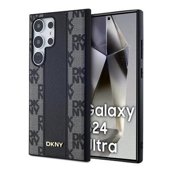 Levně DKNY PU Leather Checkered Pattern Magsafe Zadní Kryt pro Samsung Galaxy S24 Ultra Black