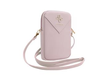 Levně Guess PU Grained 4G Metal Logo Taška na Telefon se Zipem Pink