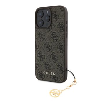 Guess 4G Charm kryt pro iPhone 16 Pro Max hnědý