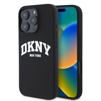 Levně DKNY Liquid Silicone Arch Logo MagSafe Zadní Kryt pro iPhone 16 Pro Black