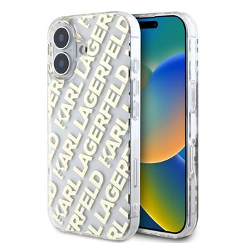 Karl Lagerfeld IML Electroplated Repeated Logo kryt pro iPhone 16 zlatý