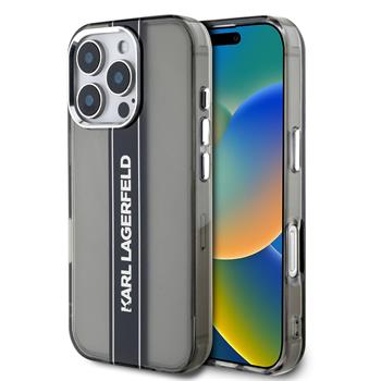 Karl Lagerfeld IML Stripe Logo kryt iPhone 16 Pro černý