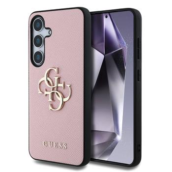 Levně Guess PU Grained 4G Metal Logo Zadní Kryt pro Samsung Galaxy S25+ Pink