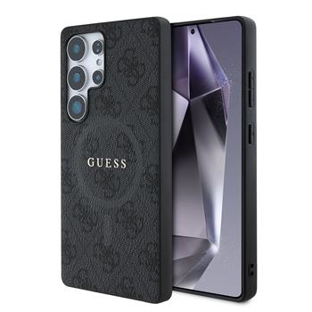 Levně Guess PU Leather 4G Colored Ring MagSafe Zadní Kryt pro Samsung Galaxy S25 Ultra Black