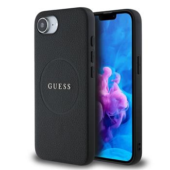 Guess PU Grained Classic Logo MagSafe kryt iPhone 16e černý