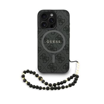 Levně Guess PU Leather 4G Colored Ring Strap MagSafe Zadní Kryt pro iPhone 15 Pro Black