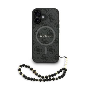 Levně Guess PU Leather 4G Colored Ring Strap MagSafe Zadní Kryt pro iPhone 16 Black