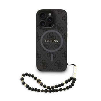 Levně Guess PU Leather 4G Colored Ring Strap MagSafe Zadní Kryt pro iPhone 16 Pro Black