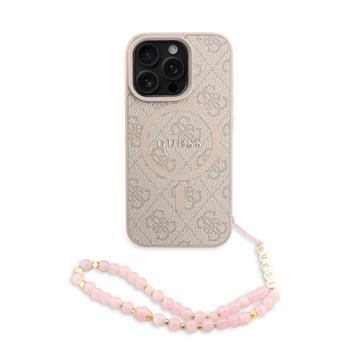 Levně Guess PU Leather 4G Colored Ring Strap MagSafe Zadní Kryt pro iPhone 16 Pro Pink