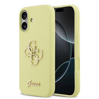 Levně Guess Liquid Silicone 4G Metal Logo Zadní Kryt pro iPhone 17 Yellow