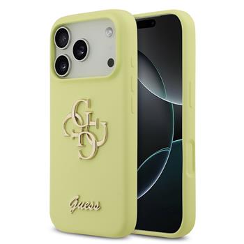 Levně Guess Liquid Silicone 4G Metal Logo Zadní Kryt pro iPhone 17 Pro Yellow