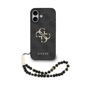 Guess PU 4G Metal Logo Strap kryt iPhone 17 černý