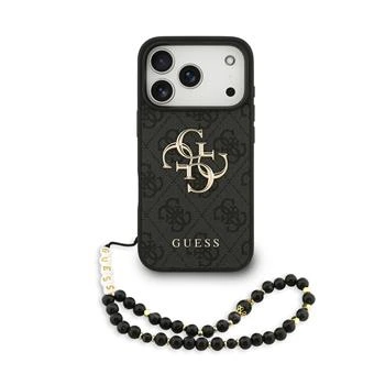 Guess PU 4G Metal Logo Strap kryt iPhone 17 Pro černý
