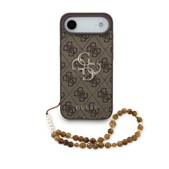 Guess PU 4G Metal Logo Strap kryt iPhone 17 Air hnědý