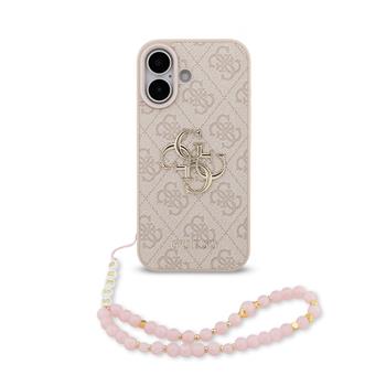 Guess PU 4G Metal Logo Strap kryt iPhone 17 růžový