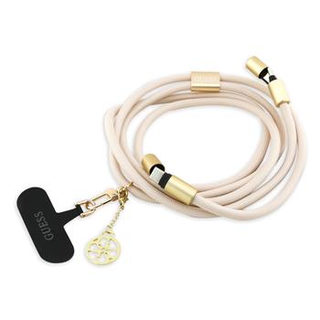 Levně Guess Crossbody Popruh 4G Charm s Nabíjecím Kabelem USB-C/USB-C Beige