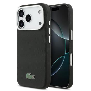 Levně Lacoste PVC Iconic Petit Pique Metal Logo MagSafe Zadní Kryt pro iPhone 17 Pro Black