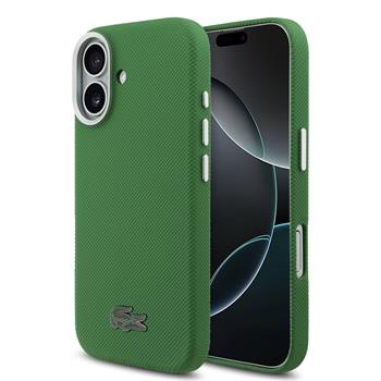 Levně Lacoste PVC Iconic Petit Pique Metal Logo MagSafe Zadní Kryt pro iPhone 17 Green