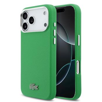 Levně Lacoste PVC Iconic Petit Pique Metal Logo MagSafe Zadní Kryt pro iPhone 17 Pro Max Green