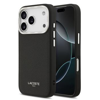 Lacoste PU Leather Champs Elysees MagSafe kryt iPhone 17 Pro černý