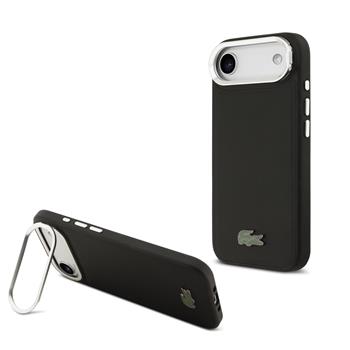 Lacoste Iconic Petit Pique Camera Stand MagSafe kryt iPhone 17 Air černý