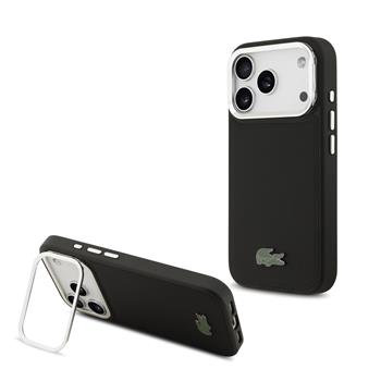 Lacoste Iconic Petit Pique Camera Stand MagSafe kryt iPhone 17 Pro černý