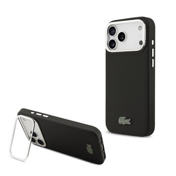 Lacoste Iconic Petit Pique Camera Stand MagSafe kryt iPhone 17 Pro Max černý