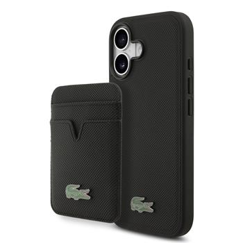 Levně Lacoste Iconic Petit Pique MagSafe Zadní Kryt + Peněženka pro iPhone 17 Black